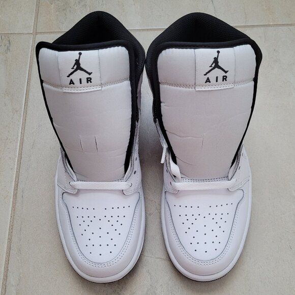 Air Jordan 1 Mid NEW White/Black Mens Sneakers Size 8.5 - Picture 6 of 8